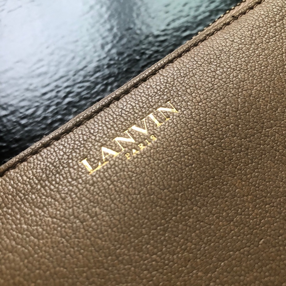 Lanvin Brown Leather Wallet with Gold Logo